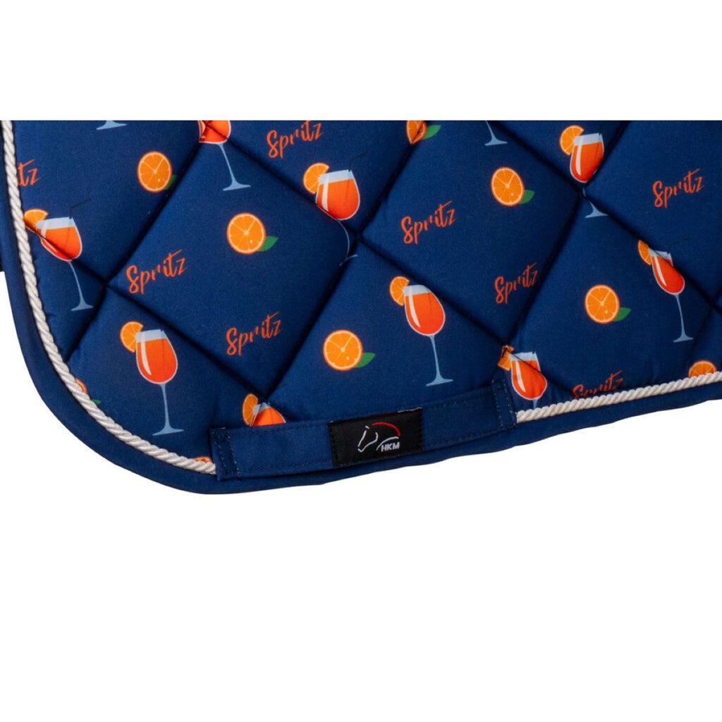 HKM Tapis de Selle Splash Dressage Bleu foncé/orange