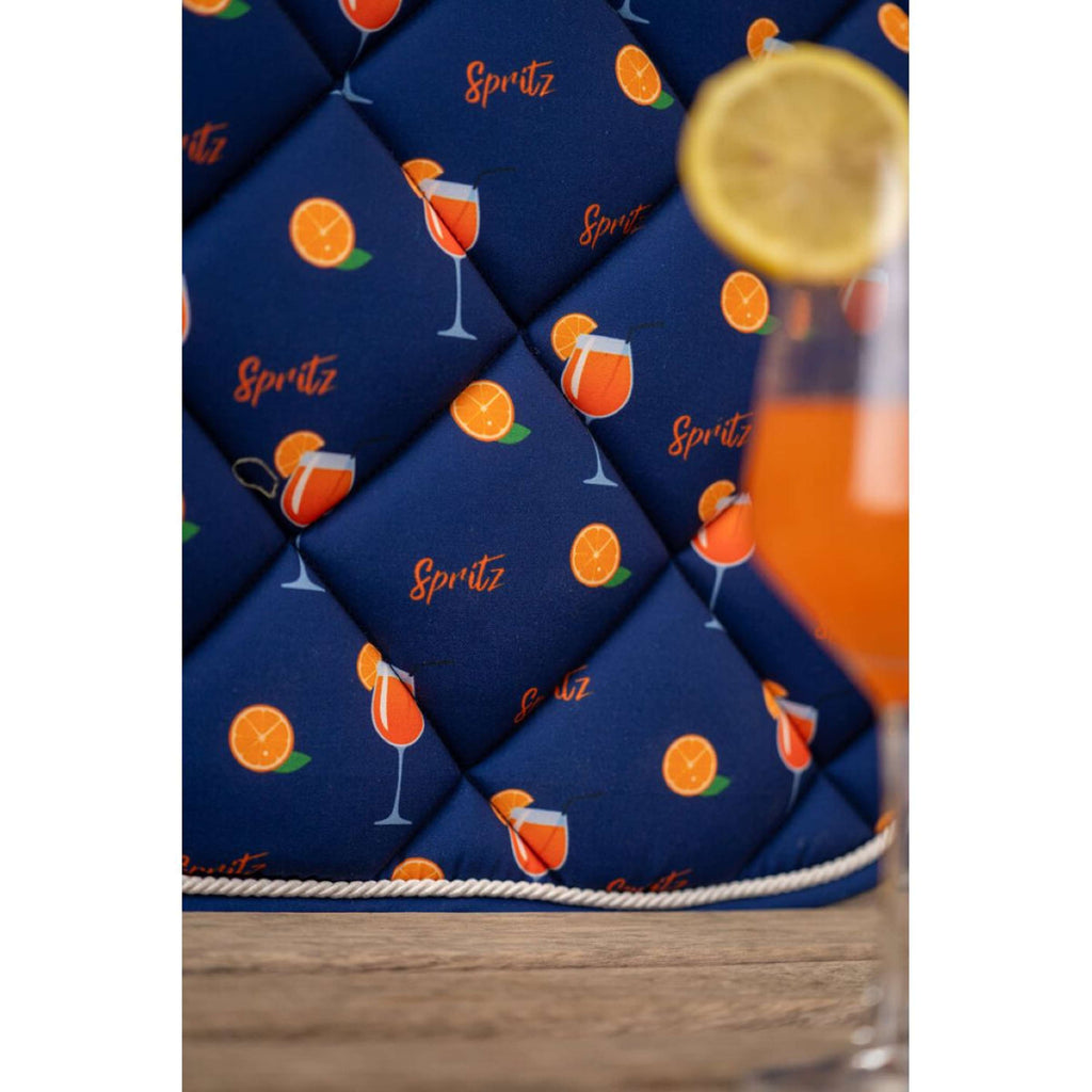 HKM Tapis de Selle Splash Dressage Bleu foncé/orange