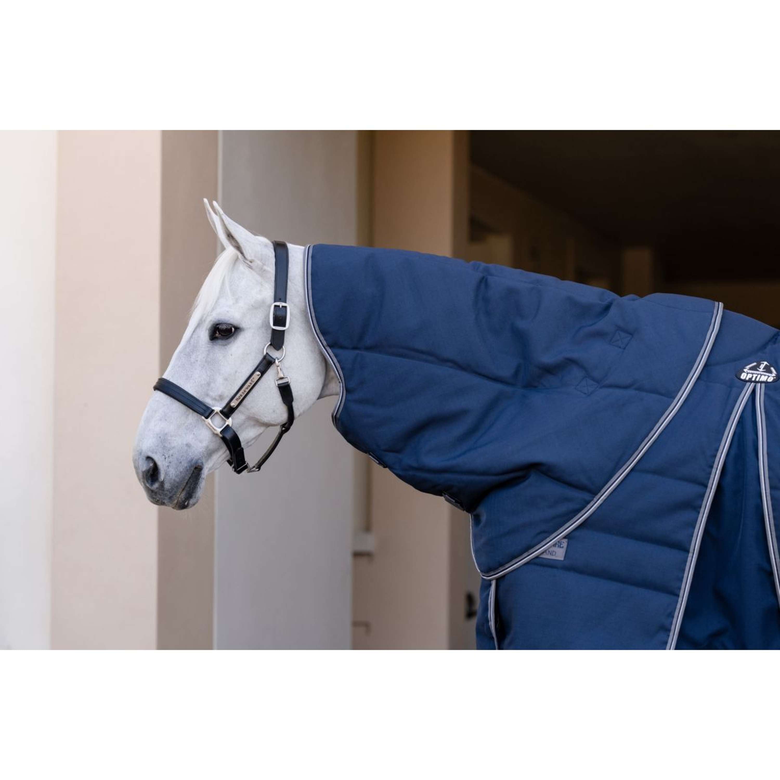 Rambo Optimo Couverture d'Écurie Plus 200g Navy/Thunderstorm Grey/Silver