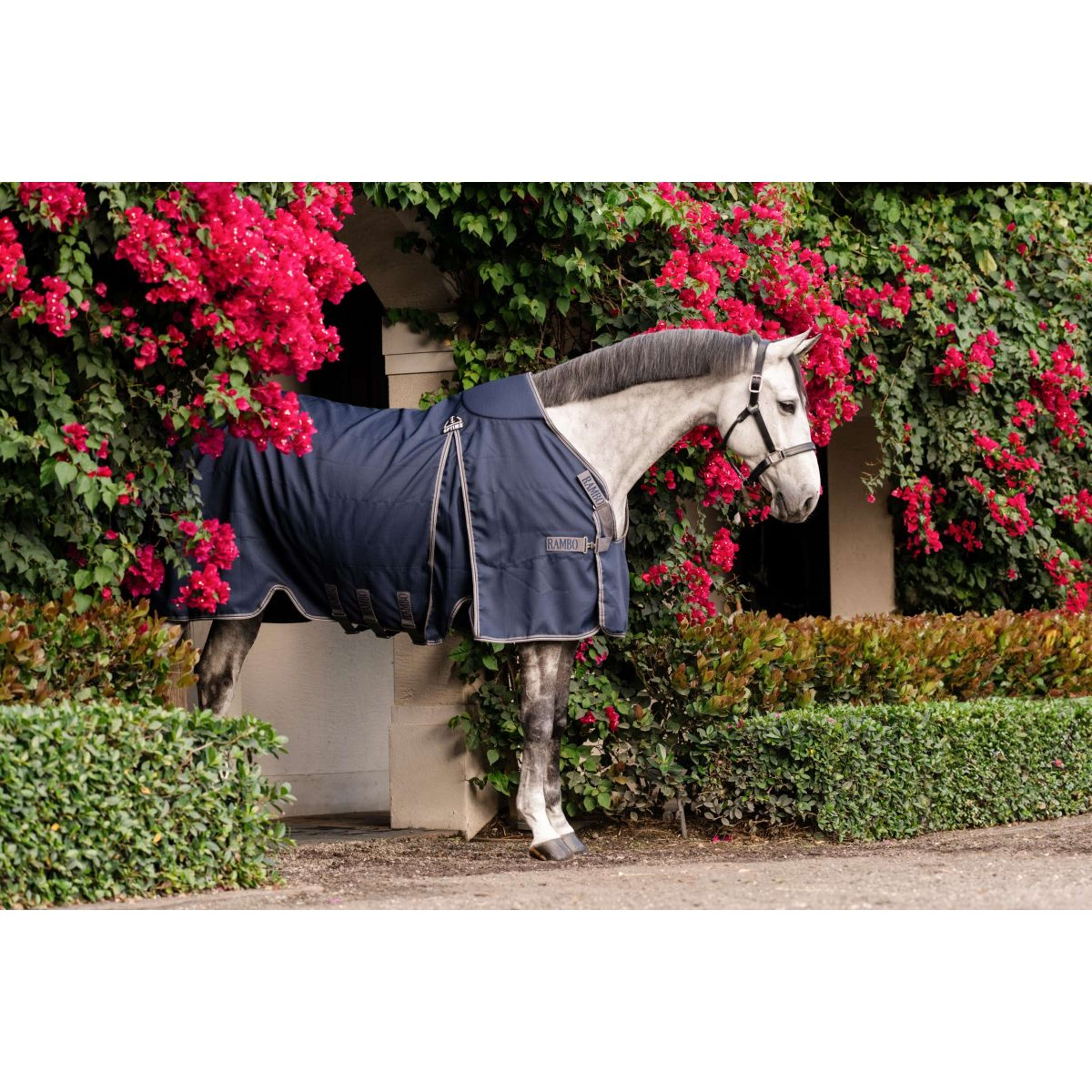 Rambo Optimo Couverture d'Écurie New Navy/Thunderstorm Grey/Silver