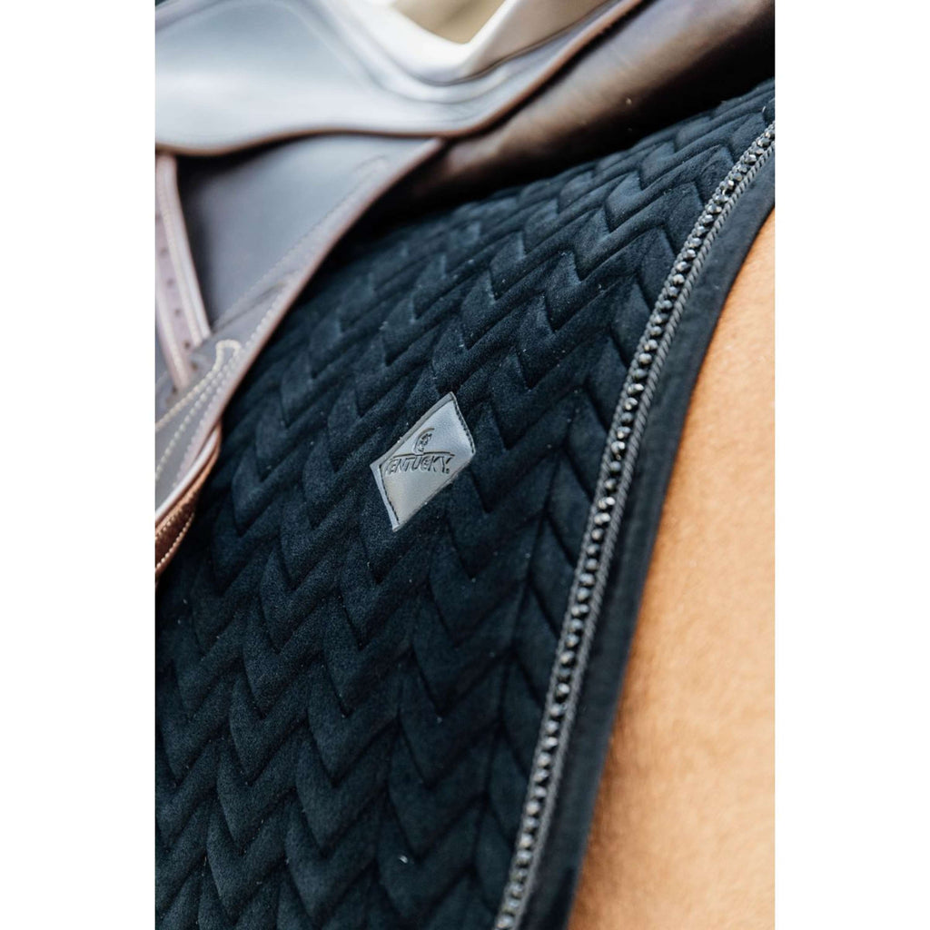 Kentucky Tapis de Selle velours Pearls Dressage Noir