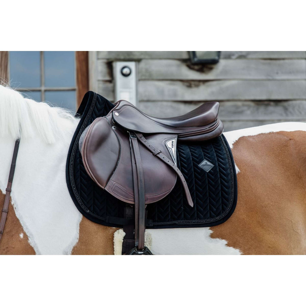 Kentucky Tapis de Selle velours Pearls de Saut Noir