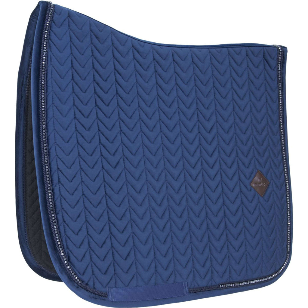 Kentucky Tapis de Selle velours Pearls Dressage Marin