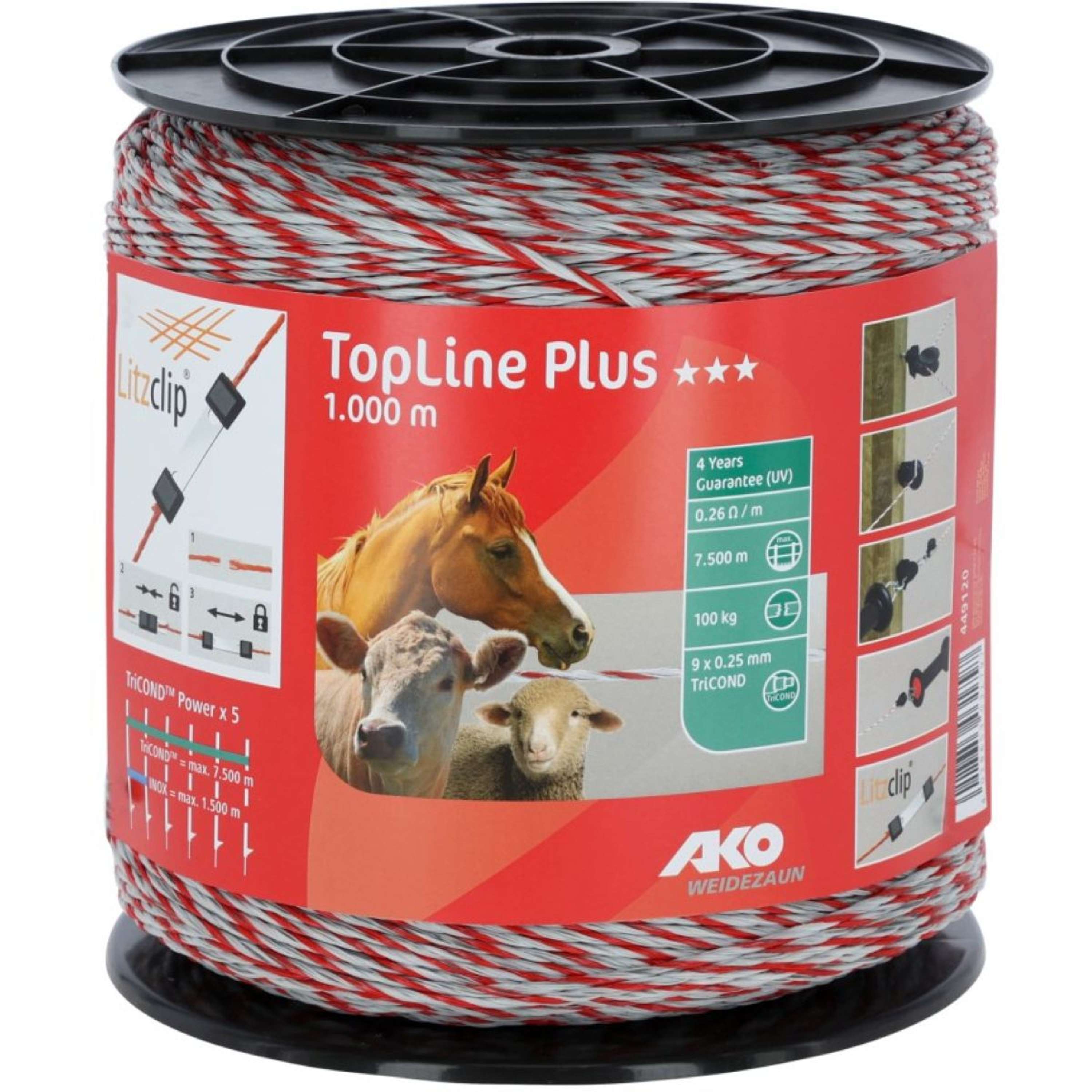 Ako Fil de Clôture Topline Plus Blanc/Rouge