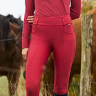 Kingsland Pantalon d'Équitation KLKristin Full Grip Dames Grenat Rouge