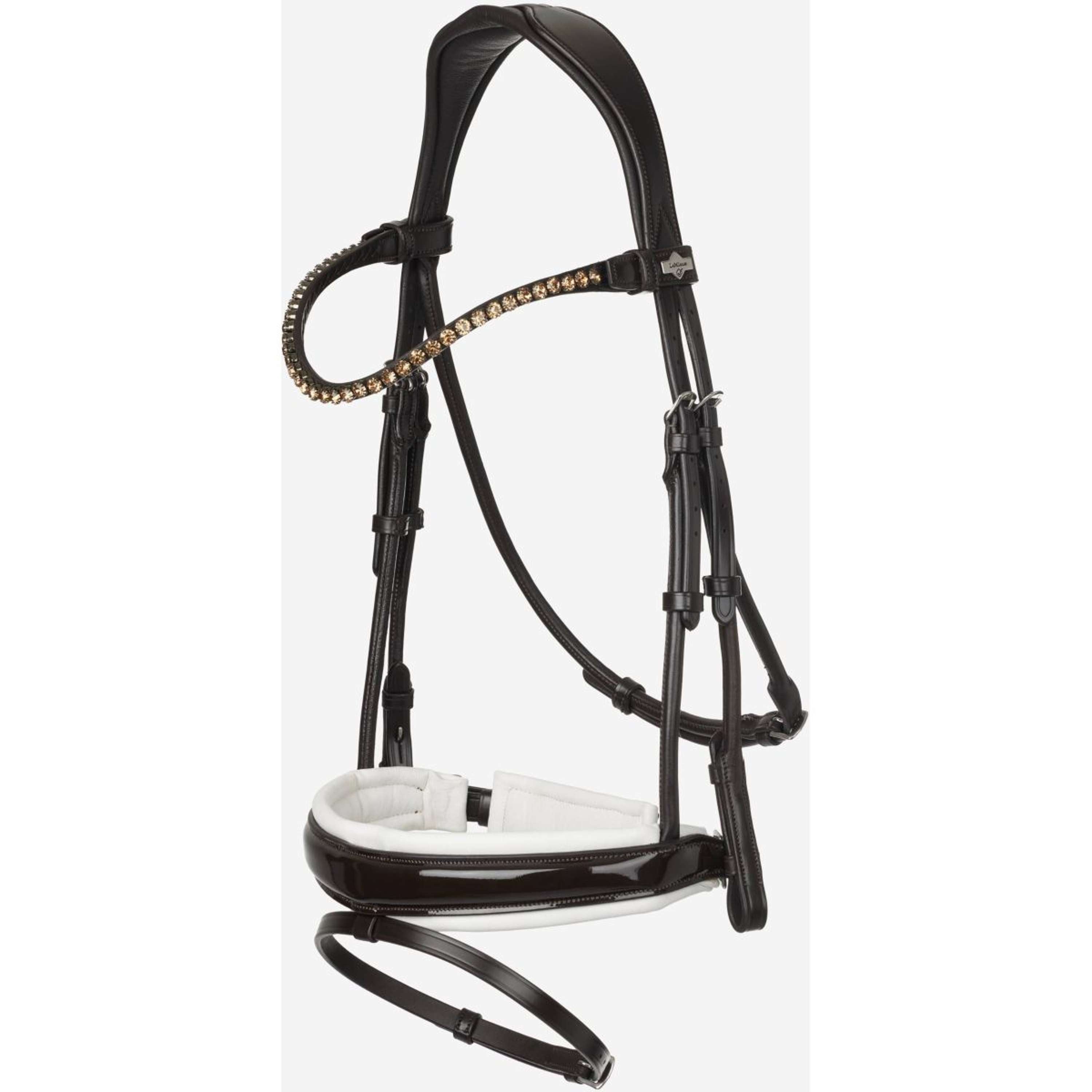 LeMieux Bride Kudos Patent Dressage Marron/Blanc
