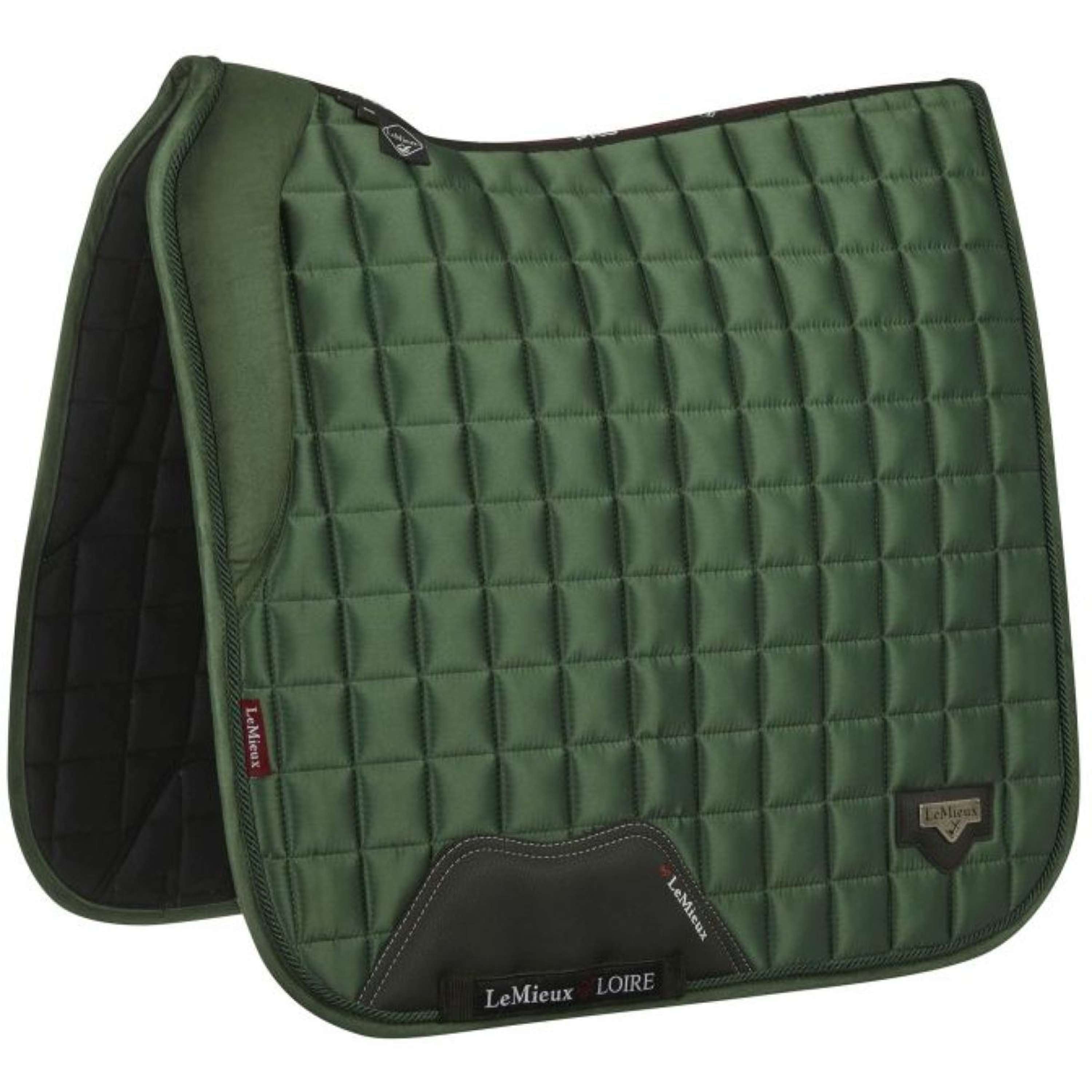 LeMieux Tapis de Selle Loire Memory Satin Square Dressage Hunter Green