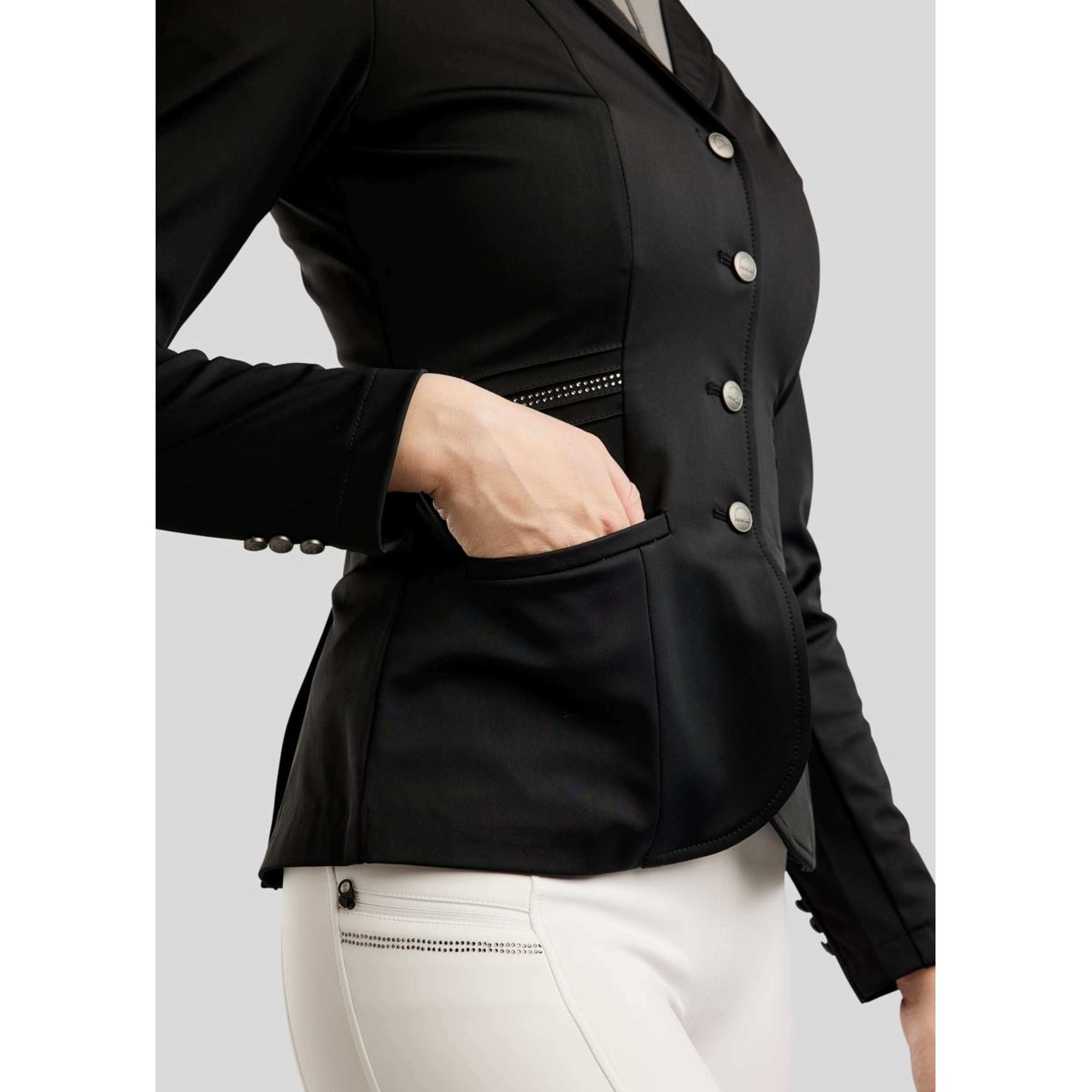 Montar Veste de Concours MoPearl Pintucks Gun Metal Crystals Noir