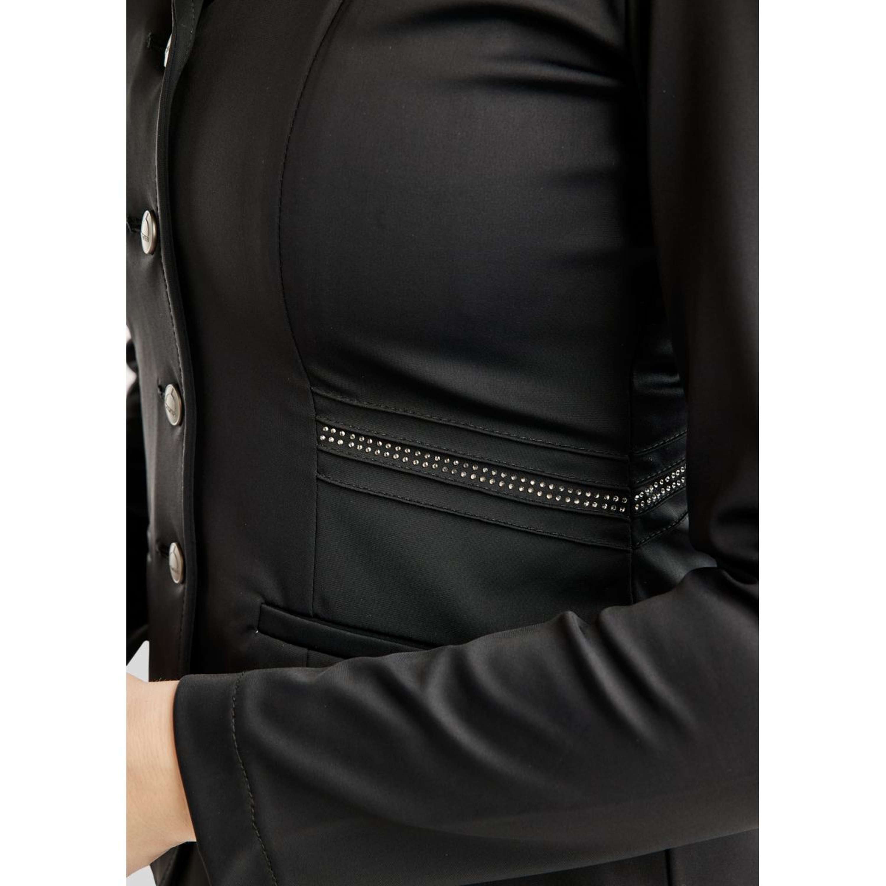 Montar Veste de Concours MoPearl Pintucks Gun Metal Crystals Noir