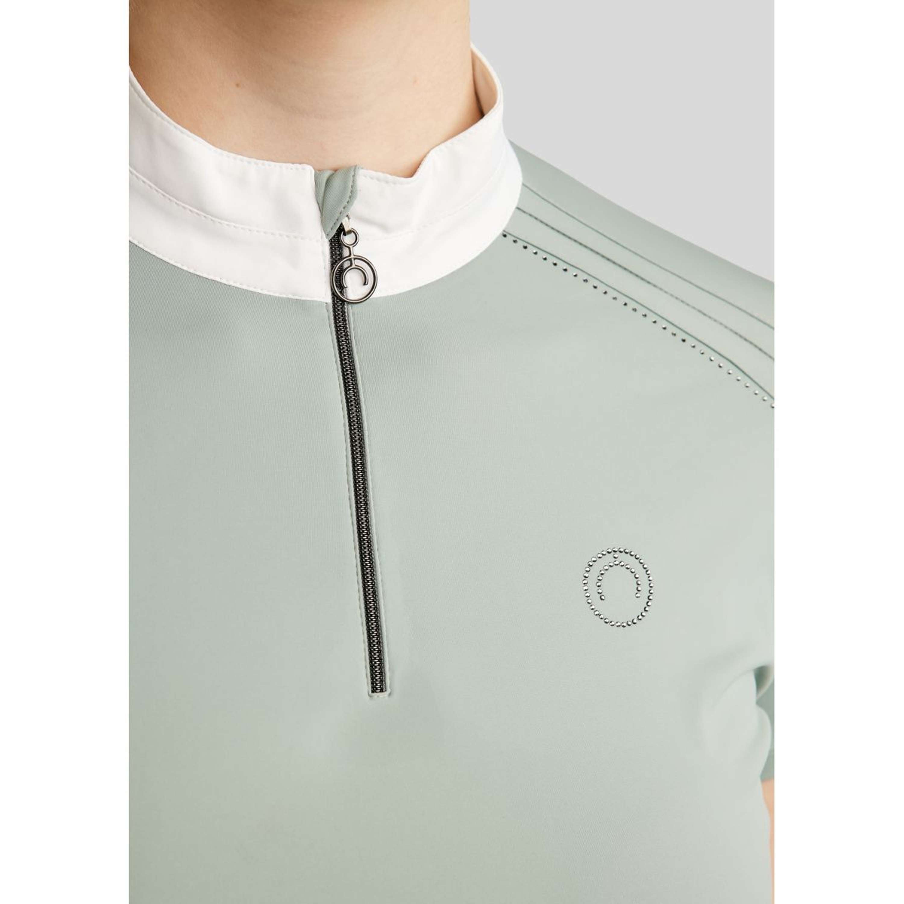 Montar T-shirt de Concours MoPearl Pintucks Gun Metal Crystals Turin