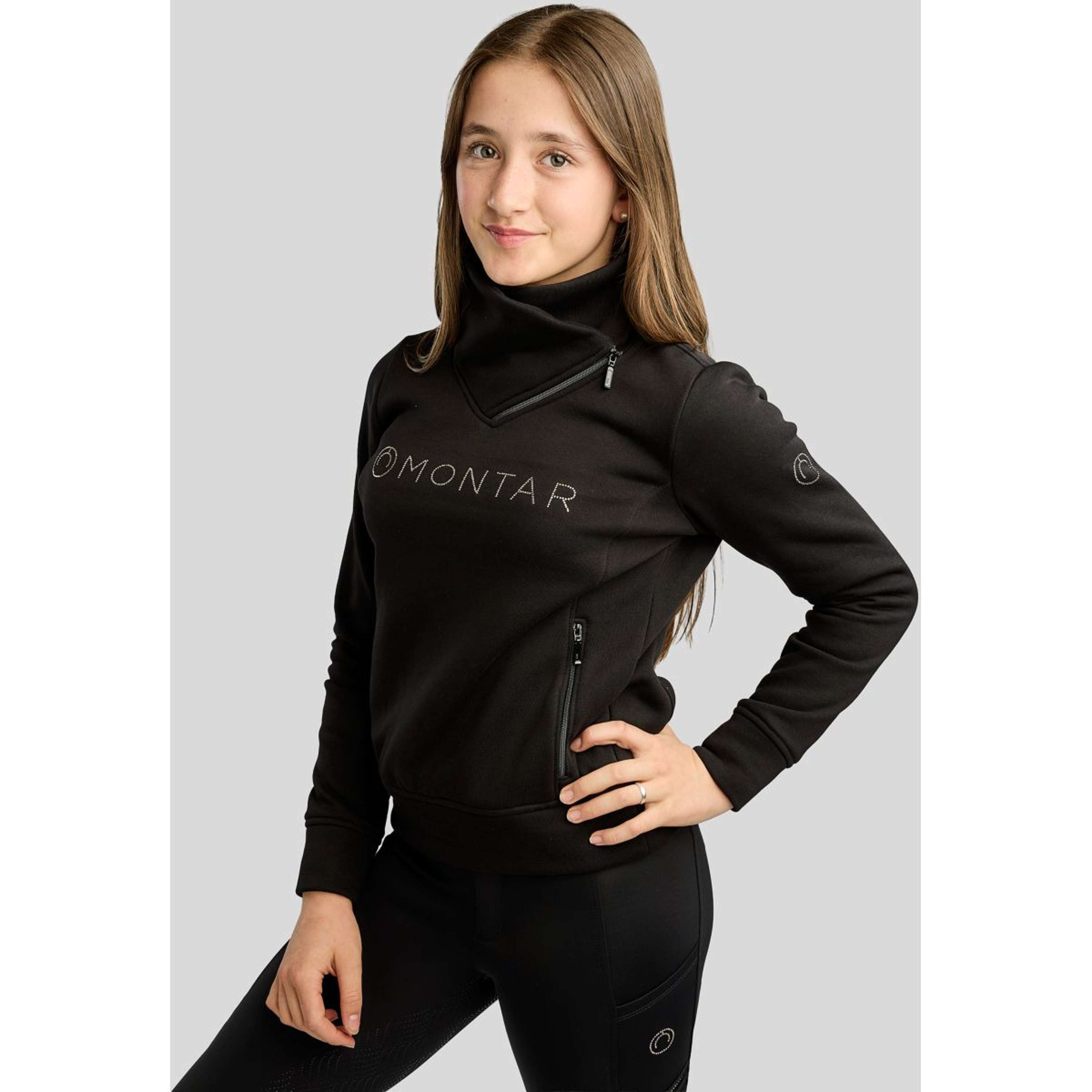 Montar Pull-over MoNaja High Collar Golden Quartz Crystals Kids Noir
