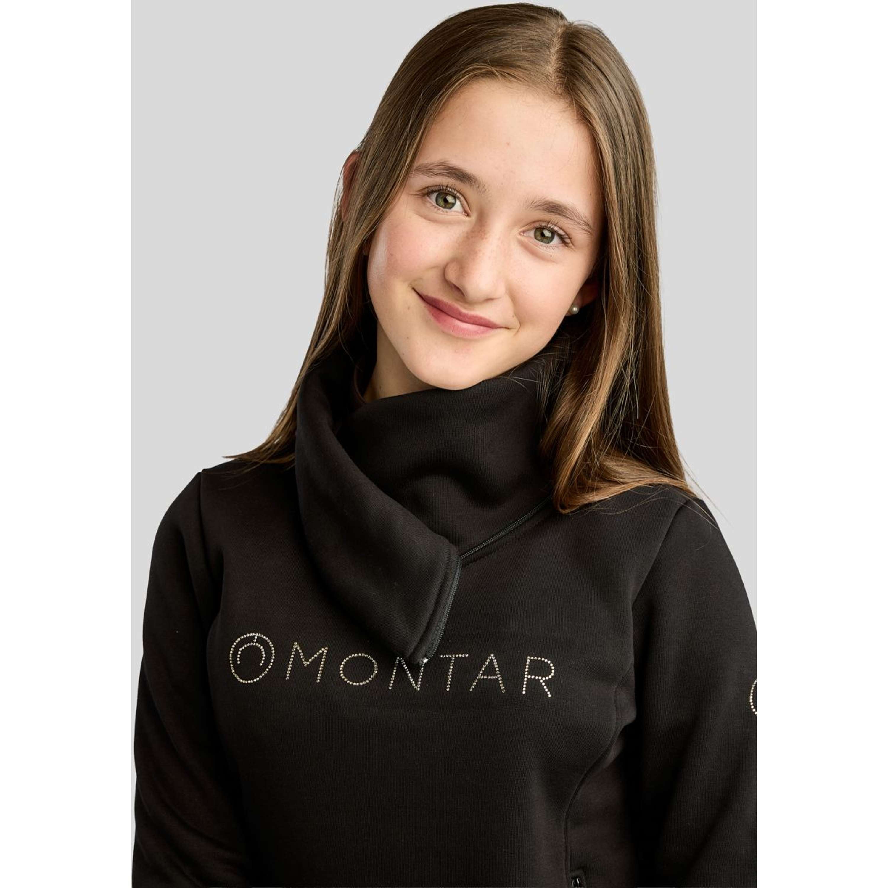 Montar Pull-over MoNaja High Collar Golden Quartz Crystals Kids Noir