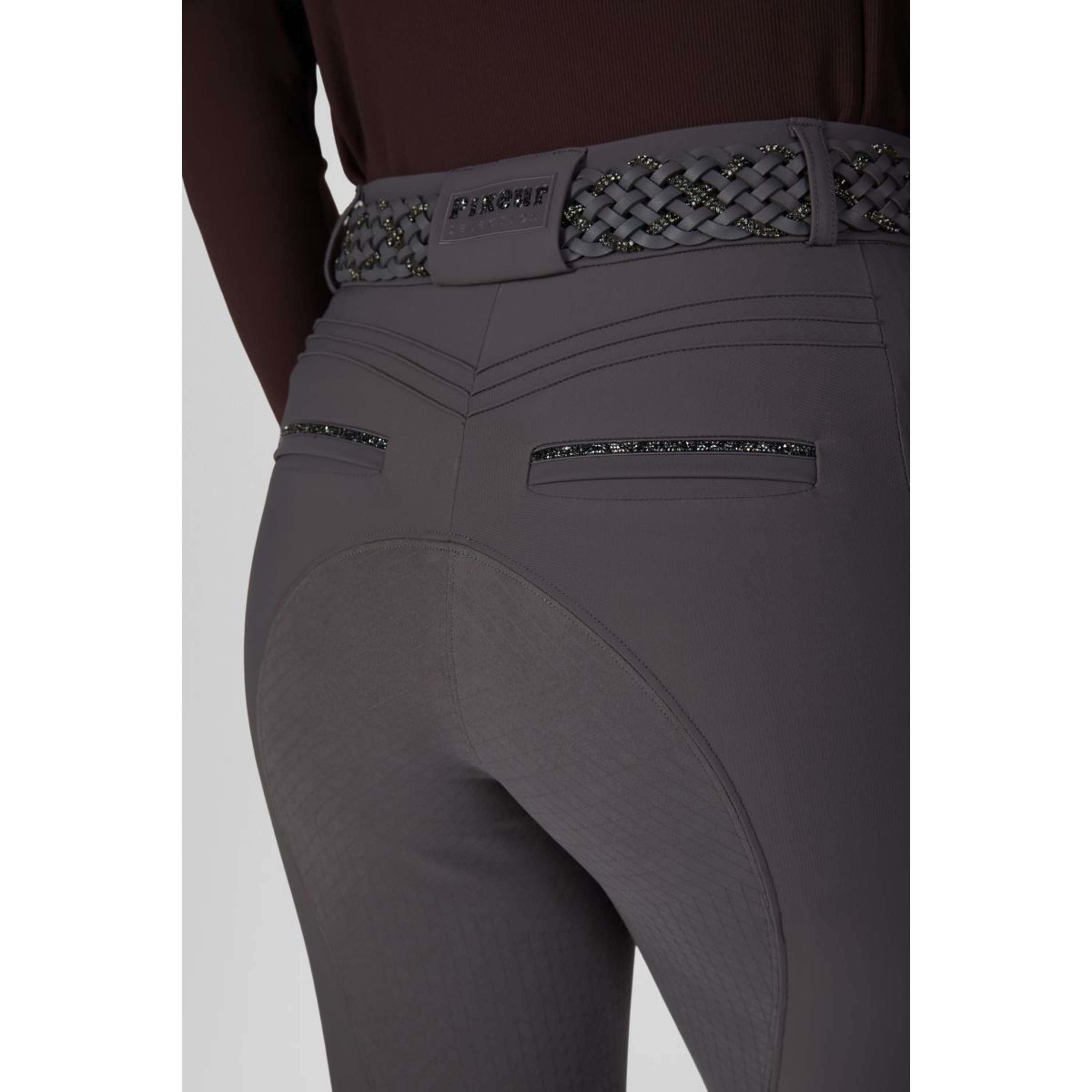 Pikeur Pantalon d'Équitation Ceelina GridTexLeather Highwaist Full Grip Basalt Grey