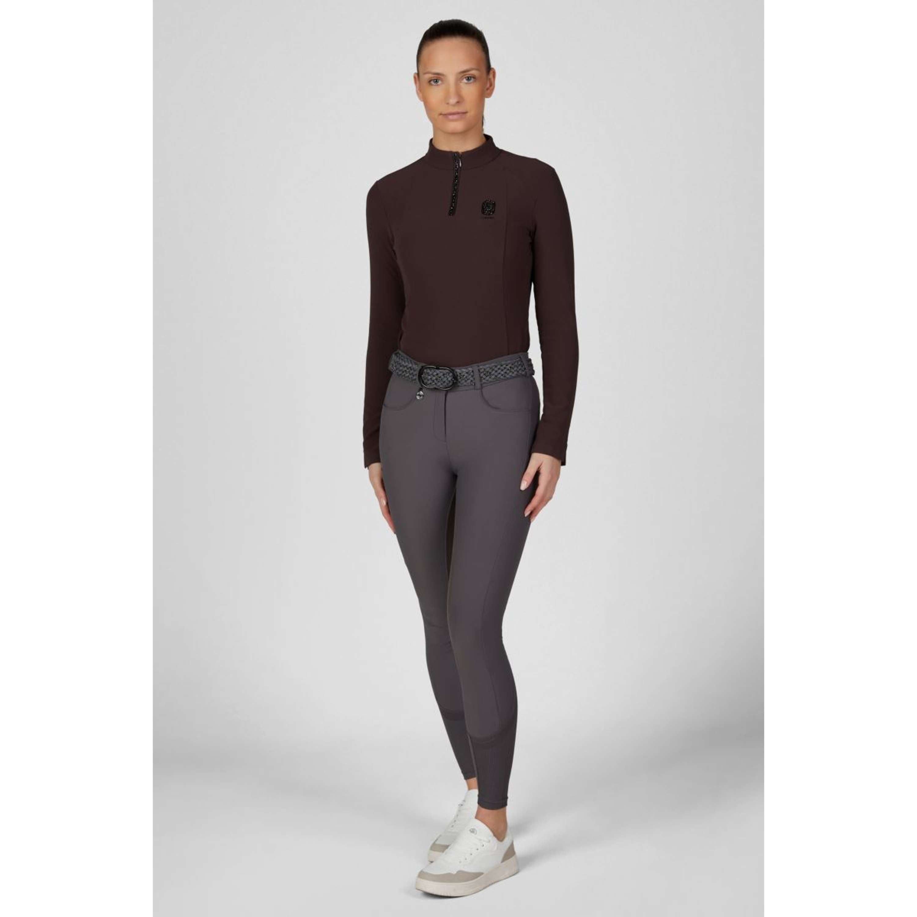 Pikeur Pantalon d'Équitation Ceelina GridTexLeather Highwaist Full Grip Basalt Grey
