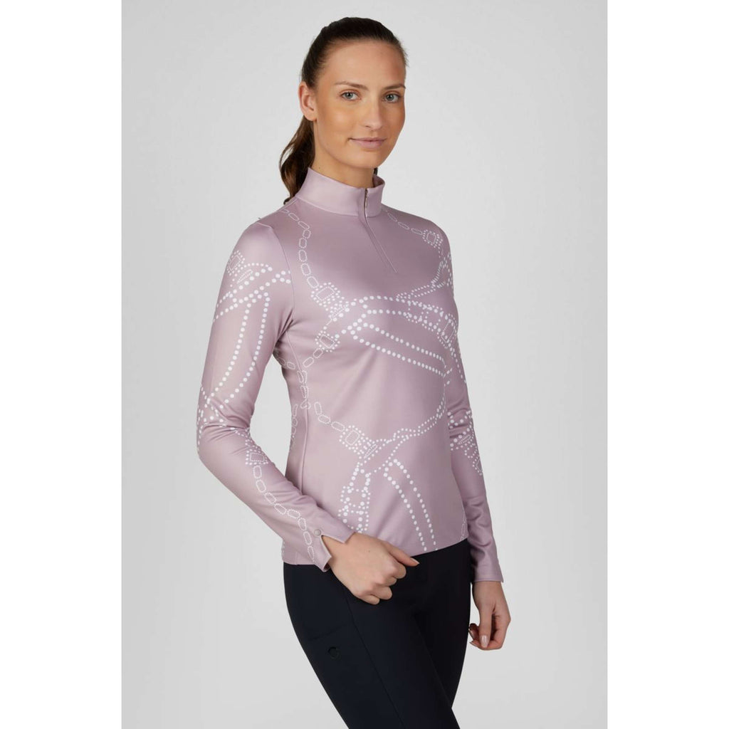 Pikeur Chemise Zip Print Selection AW26 Longues Manches Ash Mauve