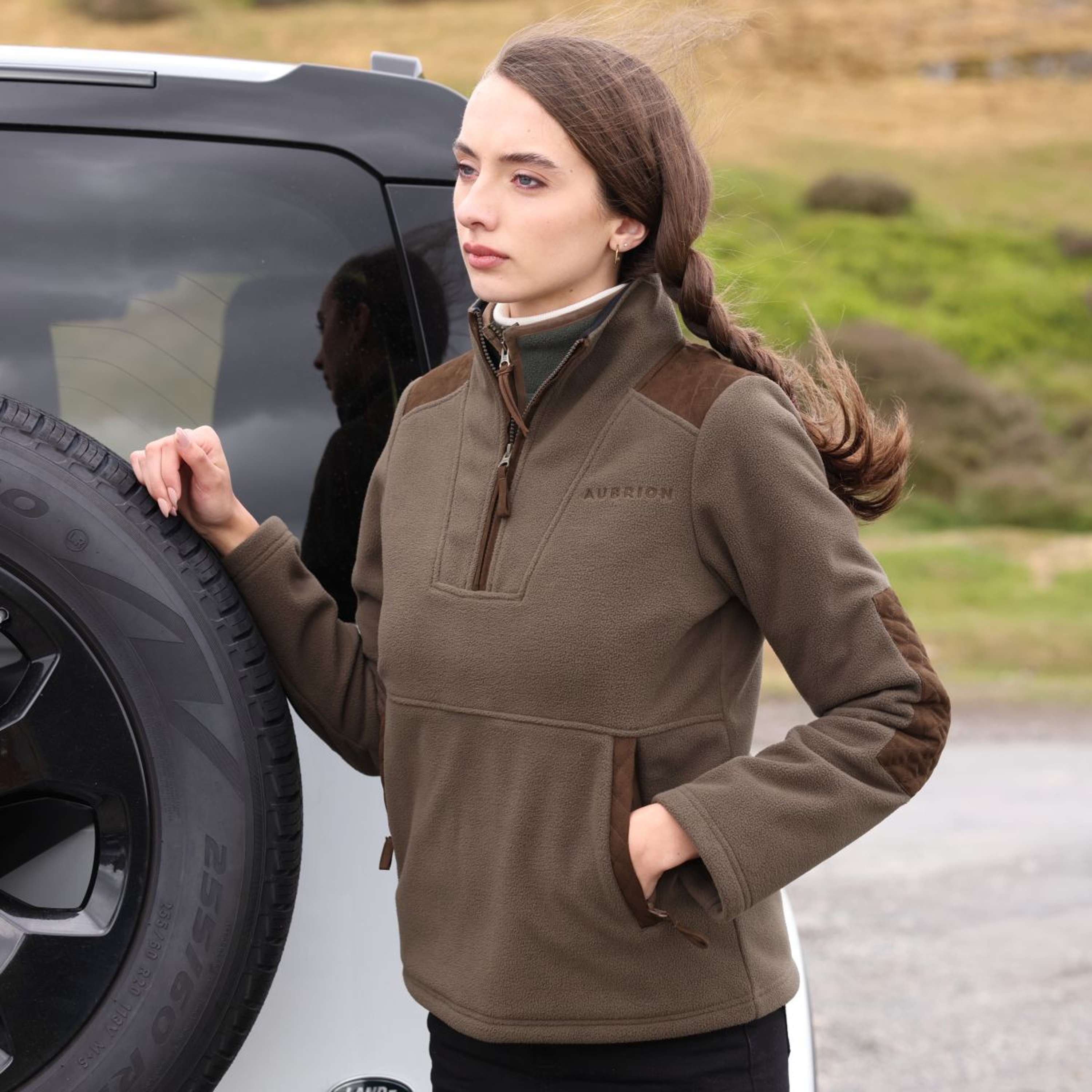 Aubrion by Shires Pull Heritage Fleece Olive foncé