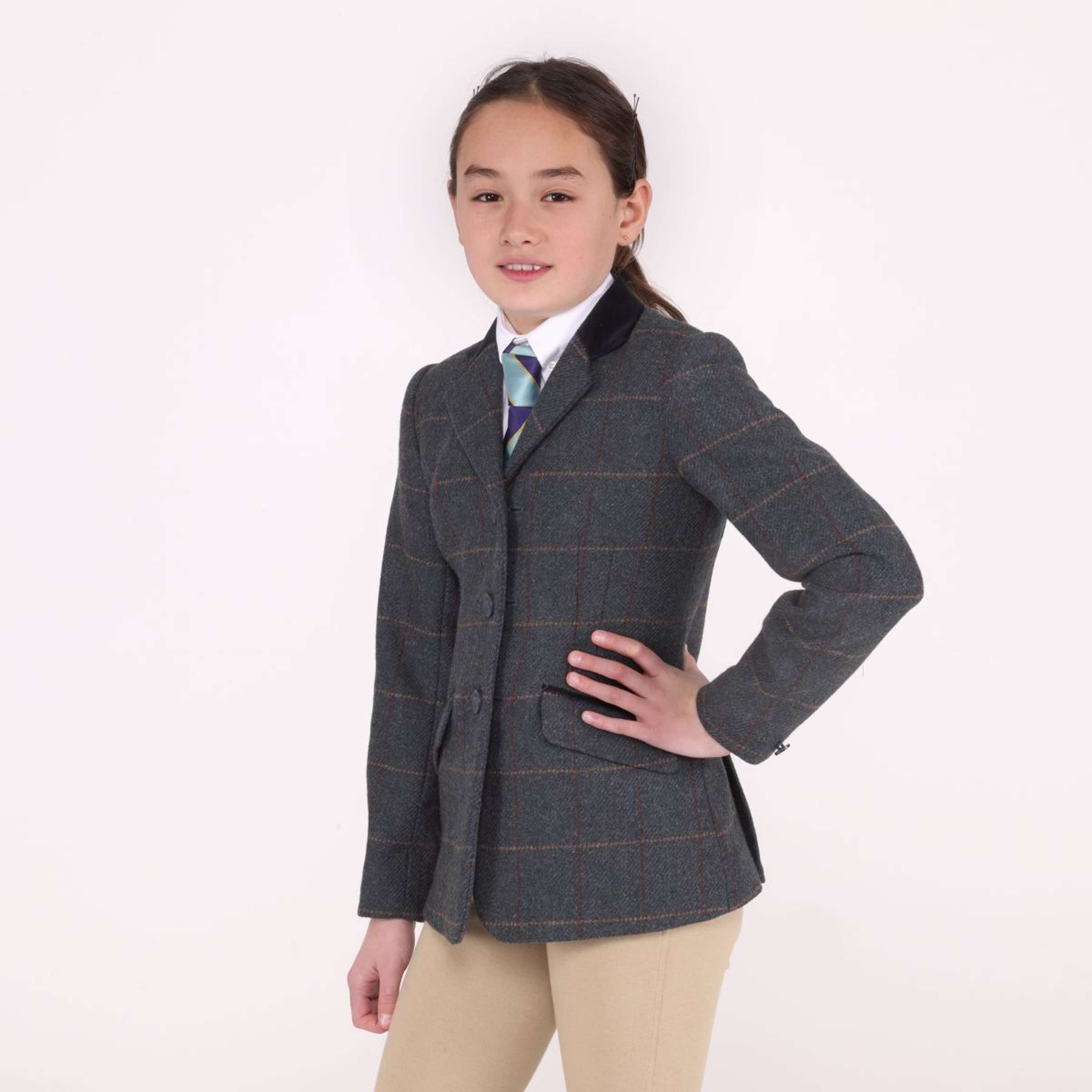 Aubrion by Shires Veste de Concours Saratoga Enfants Juniper Navy Check