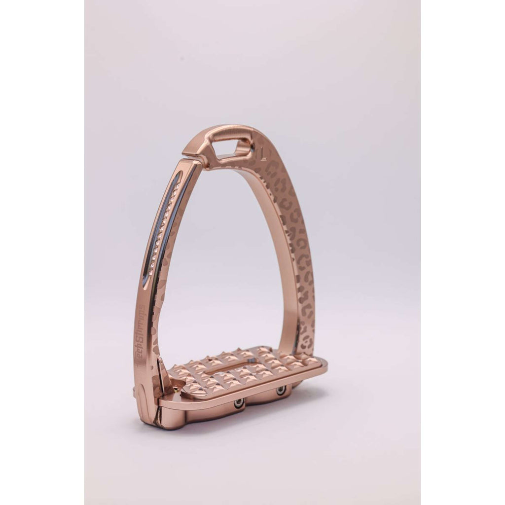 Tech Stirrups Étriers Venice Sloped EVO Leopard Rosegold