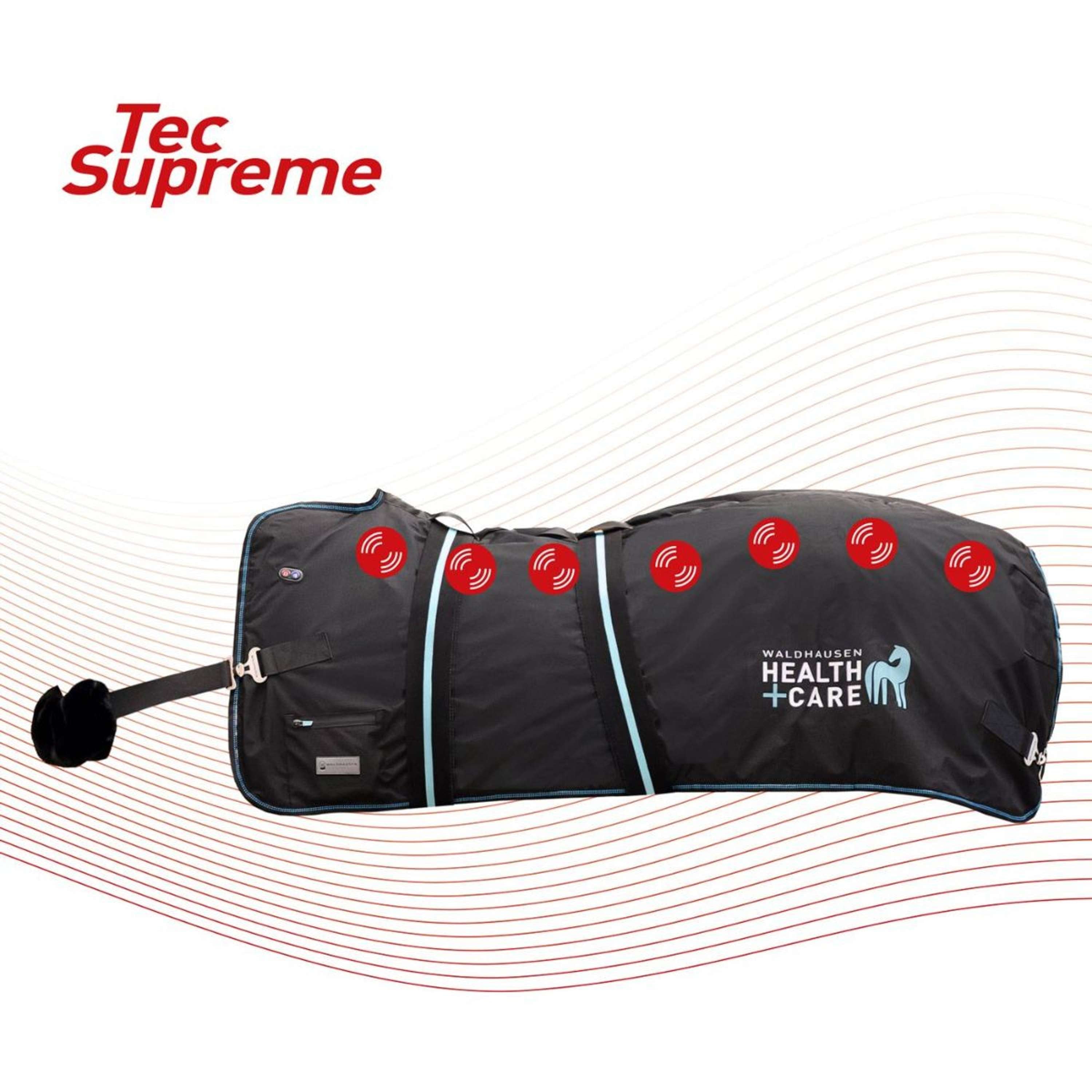 Waldhausen Couverture chauffante et de massage TecSupreme Noir