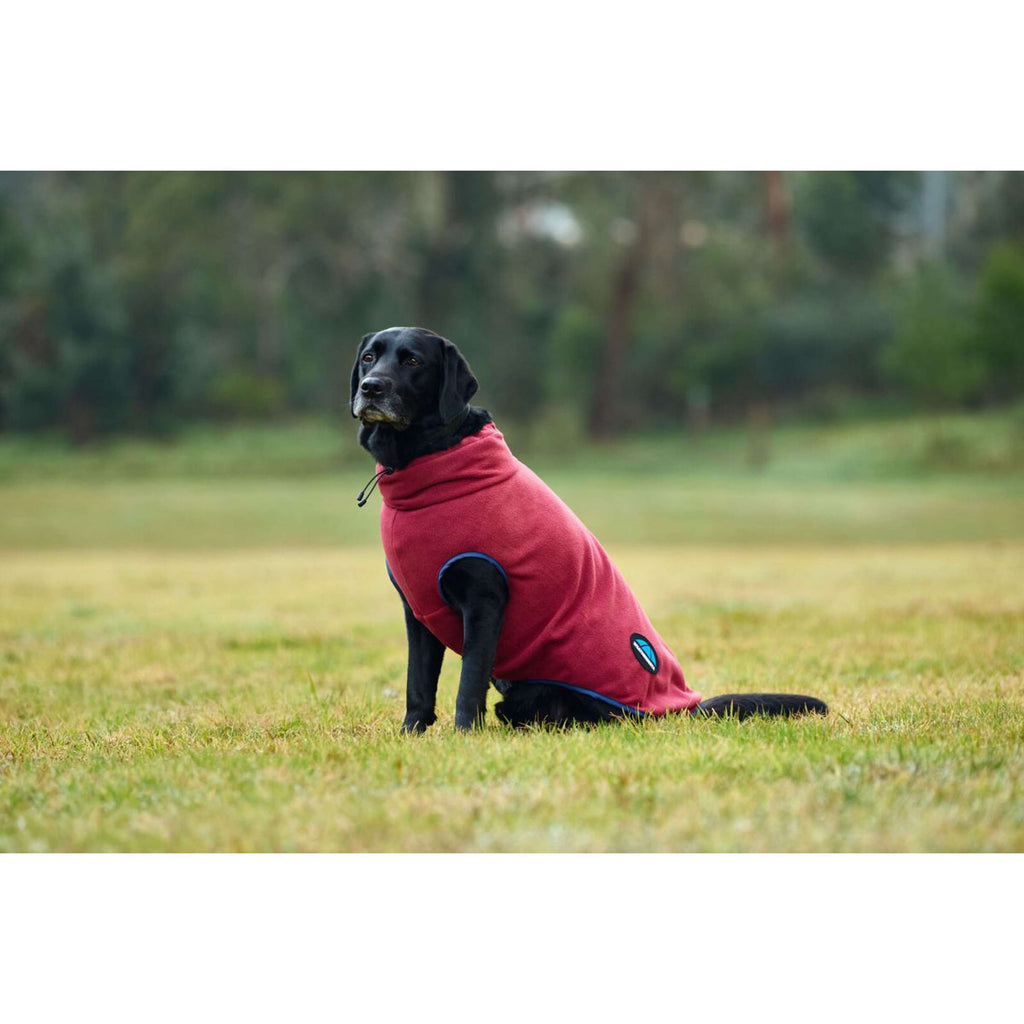 WeatherBeeta Couverture pour Chien ComFiTec Fleece Zip Bourgogne/Marine