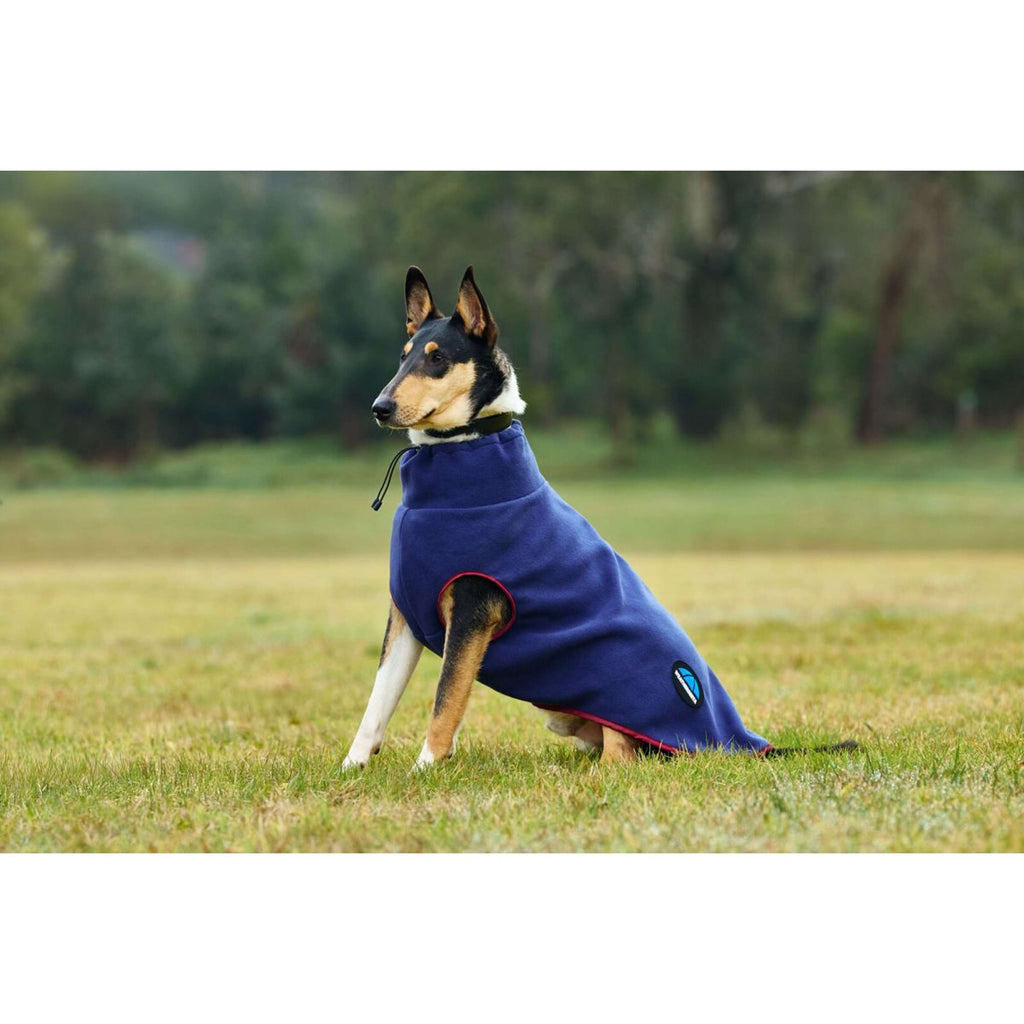 WeatherBeeta Couverture pour Chien ComFiTec Fleece Zip Marine/Bordeaux