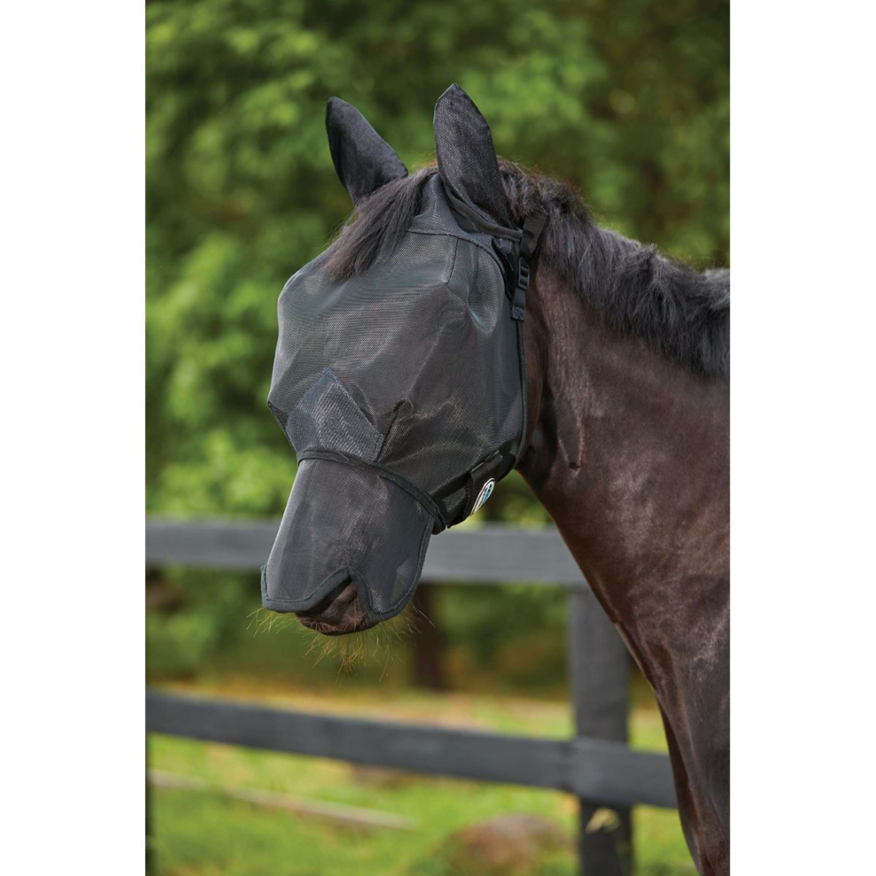 WeatherBeeta Masque Anti-Mouches ComFiTec Double Dart Deluxe avec Oreilles et Nez Noir