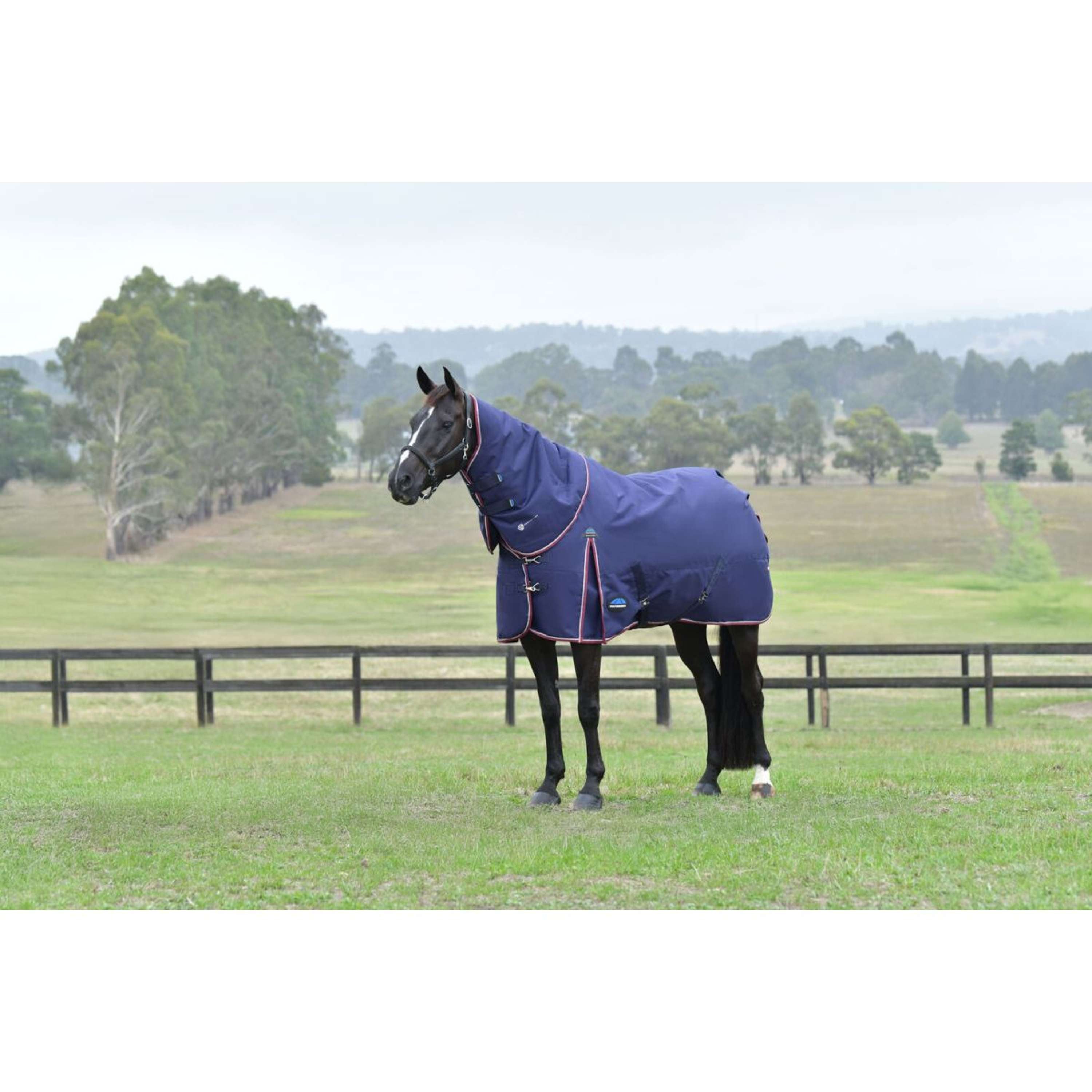 WeatherBeeta ComFiTec Essential Turnout Detach-A-Neck 220g Marine/Bordeaux