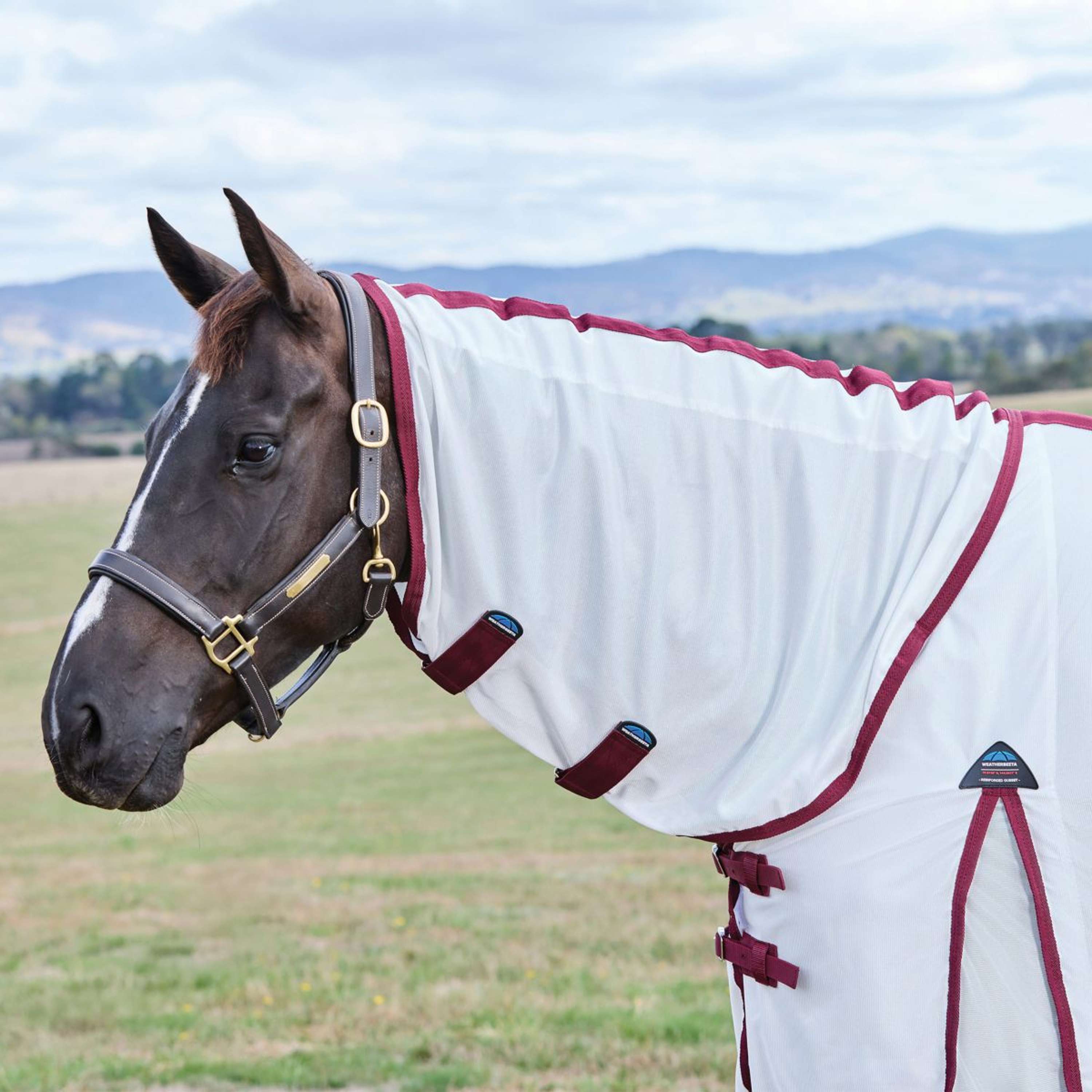 WeatherBeeta Couverture Anti-Mouches ComFiTec Essential Combo Blanc/Bordeaux